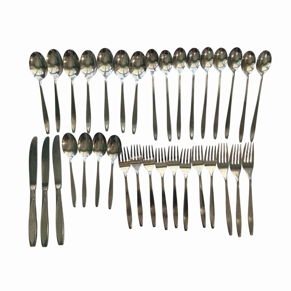 Vtg International Insico Stainless‎ Flatware 34 Pcs Lot MCM Spoons Nassau USA